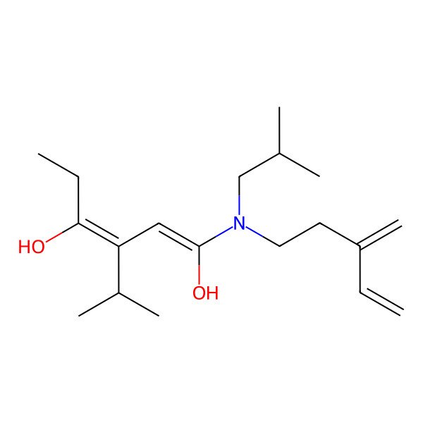 2D Structure of (1Z,3E)-1-[3-methylidenepent-4-enyl(2-methylpropyl)amino]-3-propan-2-ylhexa-1,3-diene-1,4-diol