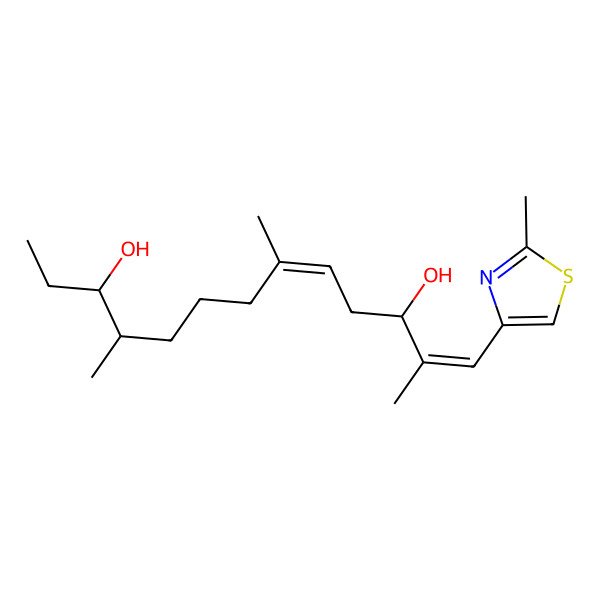 2D Structure of (1Z,3S,5E,10S,11R)-2,6,10-trimethyl-1-(2-methylthiazol-4-yl)trideca-1,5-diene-3,11-diol