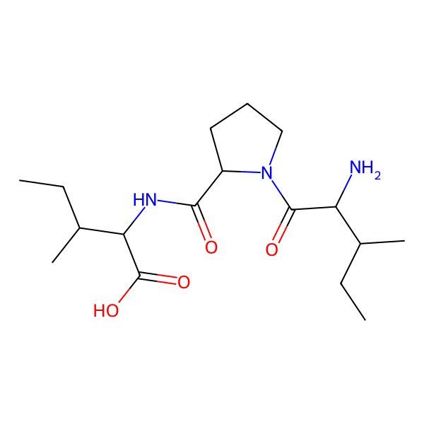2D Structure of 2-{[1-(2-Amino-3-methyl-pentanoyl)-pyrrolidine-2-carbonyl]-amino}-3-methyl-pentanoic acid