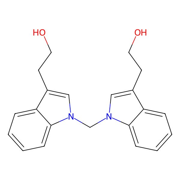2D Structure of 2-[1-[[3-(2-Hydroxyethyl)indol-1-yl]methyl]indol-3-yl]ethanol
