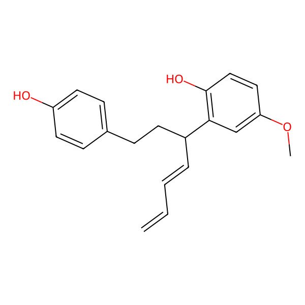 2D Structure of 2-[1-(4-Hydroxyphenyl)hepta-4,6-dien-3-yl]-4-methoxyphenol