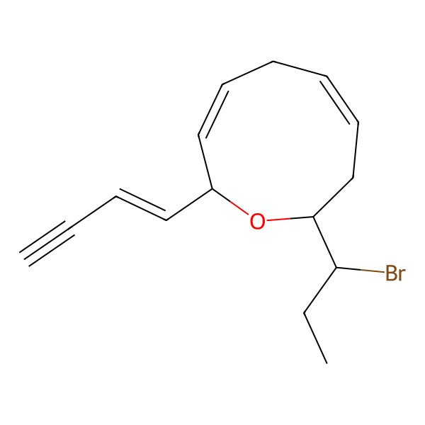 2D Structure of 2-(1-Bromopropyl)-9-but-1-en-3-ynyl-2,3,6,9-tetrahydrooxonine