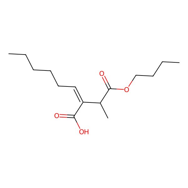 2D Structure of 2-(1-Butoxy-1-oxopropan-2-yl)oct-2-enoic acid