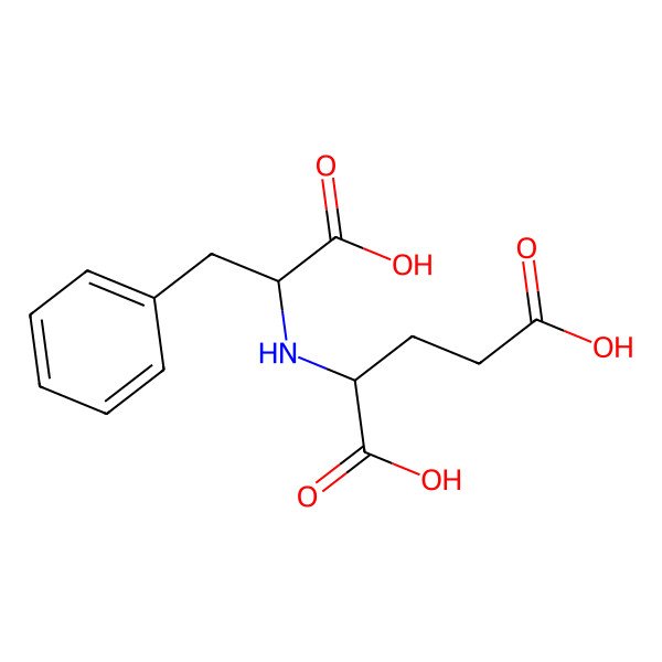 2D Structure of 2-[(1-Carboxy-2-phenylethyl)amino]pentanedioic acid