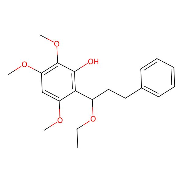 2D Structure of 2-(1-Ethoxy-3-phenylpropyl)-3,5,6-trimethoxyphenol