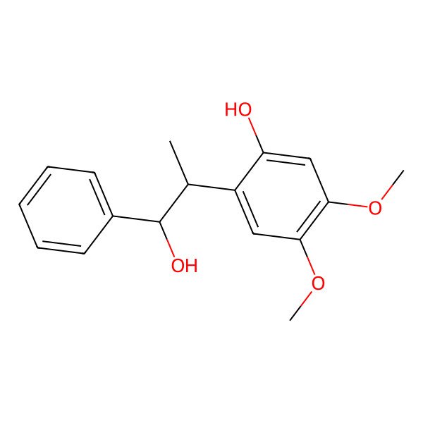 2D Structure of 2-(1-Hydroxy-1-phenylpropan-2-yl)-4,5-dimethoxyphenol