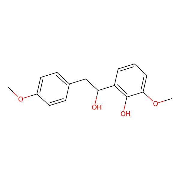 2D Structure of 2-[1-Hydroxy-2-(4-methoxyphenyl)ethyl]-6-methoxyphenol
