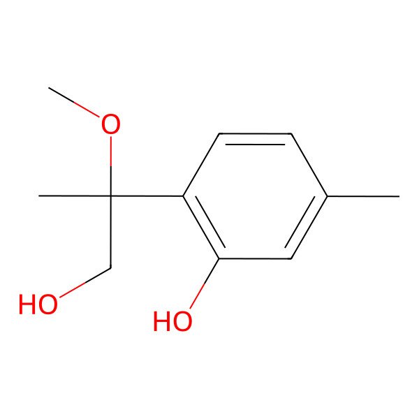 2D Structure of 2-(1-Hydroxy-2-methoxypropan-2-yl)-5-methylphenol