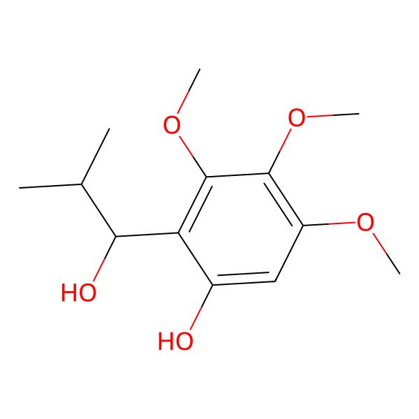 2D Structure of 2-(1-Hydroxy-2-methylpropyl)-3,4,5-trimethoxyphenol