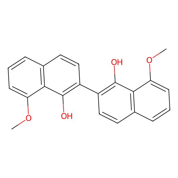 2D Structure of 2-(1-Hydroxy-8-methoxynaphthalen-2-yl)-8-methoxynaphthalen-1-ol