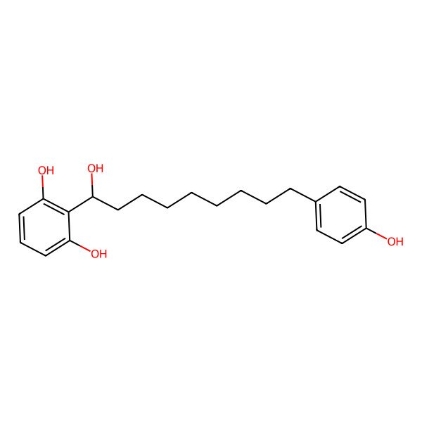 2D Structure of 2-[1-Hydroxy-9-(4-hydroxyphenyl)nonyl]benzene-1,3-diol