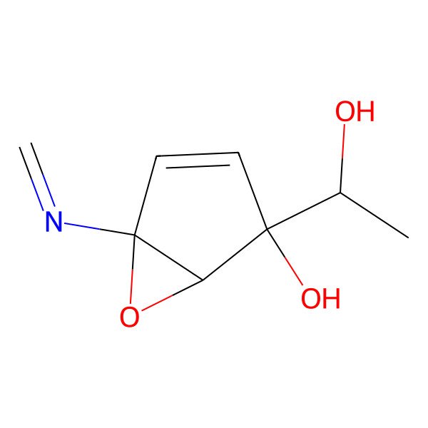 2D Structure of 2-(1-Hydroxyethyl)-5-(methylideneamino)-6-oxabicyclo[3.1.0]hex-3-en-2-ol