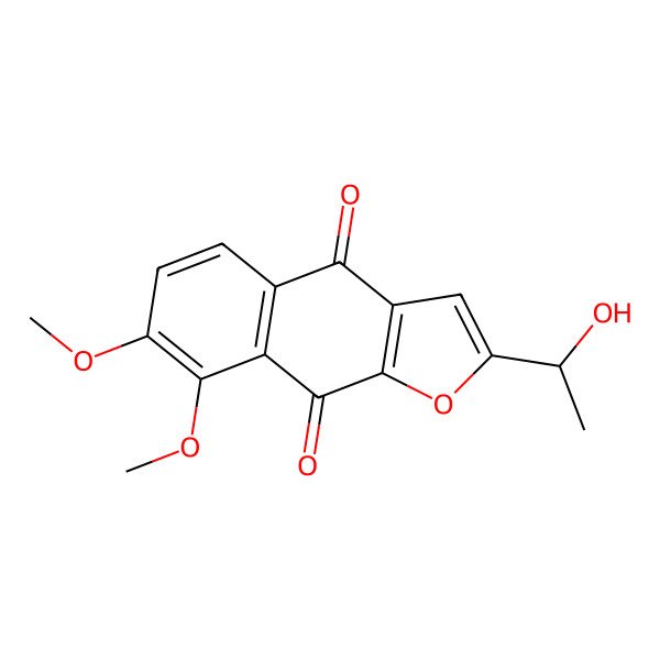 2D Structure of 2-(1-Hydroxyethyl)-7,8-dimethoxybenzo[f][1]benzofuran-4,9-dione