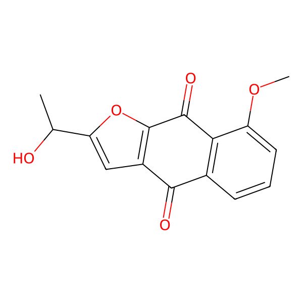 2D Structure of 2-(1-Hydroxyethyl)-8-methoxybenzo[f][1]benzofuran-4,9-dione