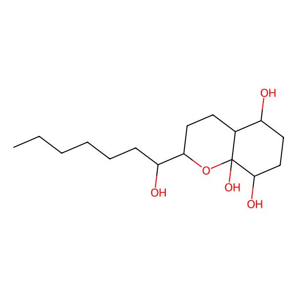2D Structure of 2-(1-Hydroxyheptyl)-2,3,4,4a,5,6,7,8-octahydrochromene-5,8,8a-triol