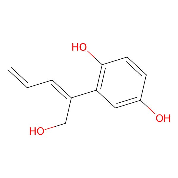 2D Structure of 2-(1-Hydroxypenta-2,4-dien-2-yl)benzene-1,4-diol