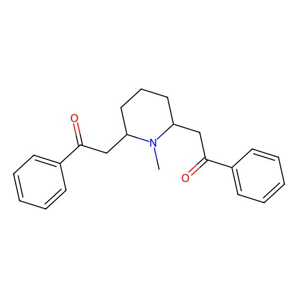 2D Structure of 2-(1-Methyl-6-phenacyl-2-piperidyl)-1-phenyl-ethanone