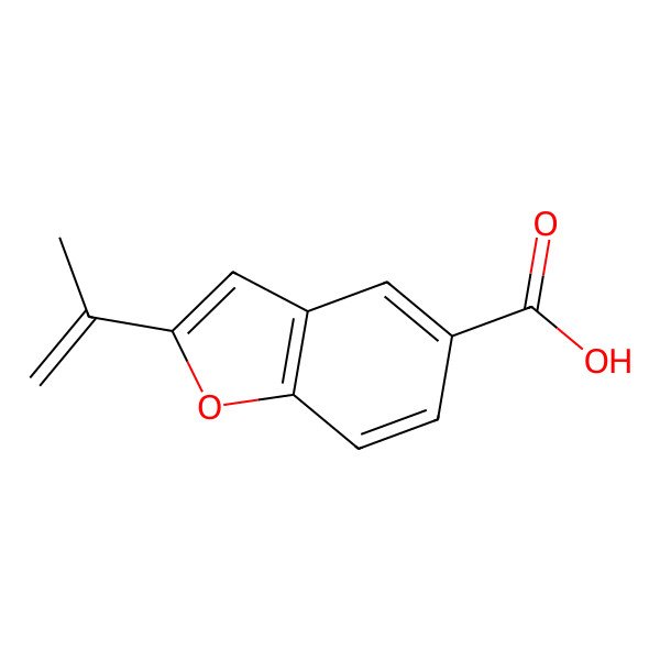 2D Structure of 2-(1-Methylethenyl)-5-benzofurancarboxylic acid