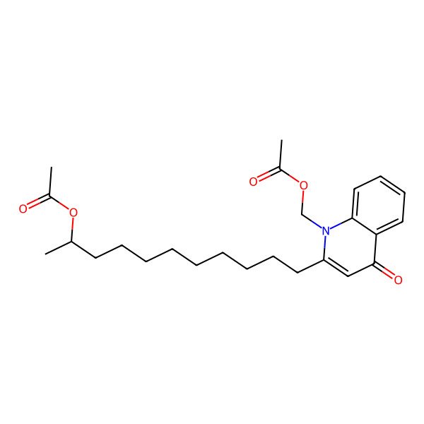 2D Structure of [2-(10-Acetyloxyundecyl)-4-oxoquinolin-1-yl]methyl acetate