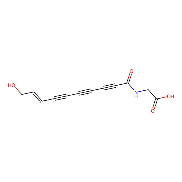 2D Structure of 2-(10-Hydroxydec-8-en-2,4,6-triynoylamino)acetic acid
