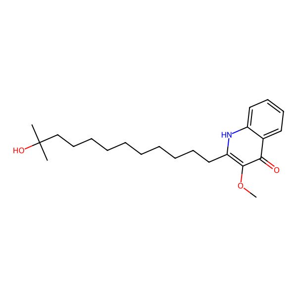 2D Structure of 2-(11-hydroxy-11-methyldodecyl)-3-methoxy-1H-quinolin-4-one