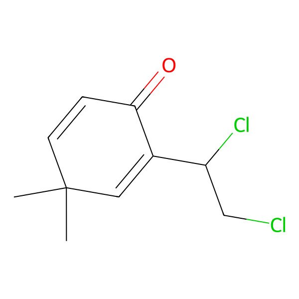 2D Structure of 2-(1,2-Dichloroethyl)-4,4-dimethylcyclohexa-2,5-dien-1-one