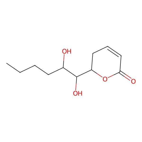 2D Structure of 2-(1,2-Dihydroxyhexyl)-2,3-dihydropyran-6-one 2D Structure of 2-(1,2-Dihydroxyhexyl)-2,3-dihydropyran-6-one