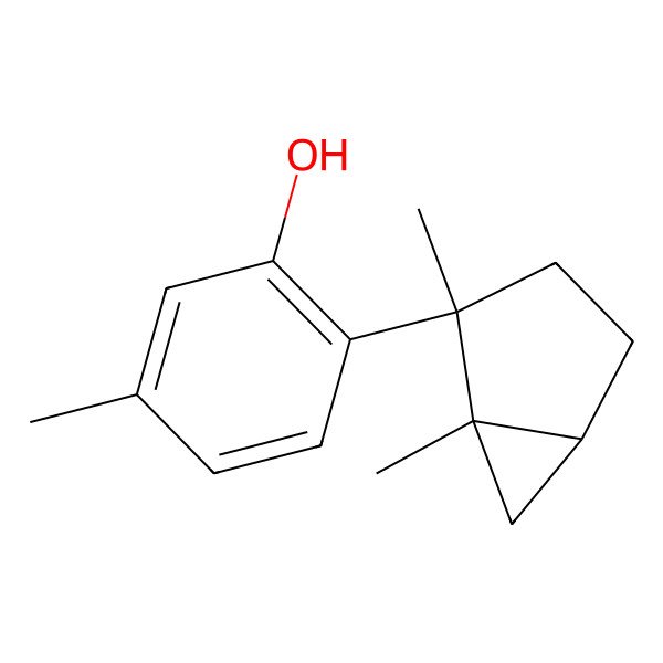 2D Structure of 2-(1,2-Dimethyl-2-bicyclo[3.1.0]hexanyl)-5-methylphenol