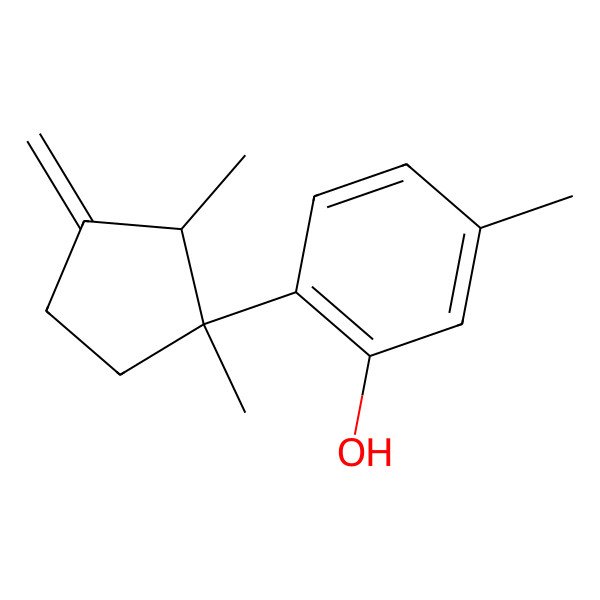 2D Structure of 2-(1,2-Dimethyl-3-methylidenecyclopentyl)-5-methylphenol