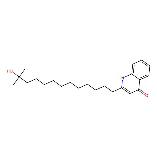 2D Structure of 2-(12-hydroxy-12-methyltridecyl)-1H-quinolin-4-one 2D Structure of 2-(12-hydroxy-12-methyltridecyl)-1H-quinolin-4-one