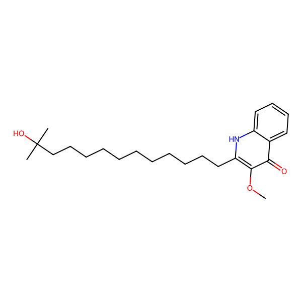 2D Structure of 2-(12-Hydroxy-12-methyltridecyl)-3-methoxyquinolin-4(1H)-one 2D Structure of 2-(12-Hydroxy-12-methyltridecyl)-3-methoxyquinolin-4(1H)-one