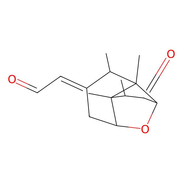 2D Structure of 2-(1,2,3,10-Tetramethyl-9-oxo-7-oxatricyclo[4.4.0.02,8]decan-4-ylidene)acetaldehyde