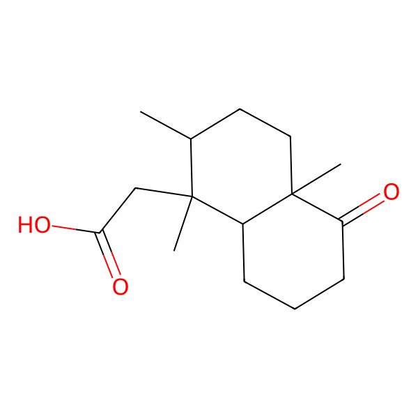 2D Structure of 2-(1,2,4a-trimethyl-5-oxo-3,4,6,7,8,8a-hexahydro-2H-naphthalen-1-yl)acetic acid