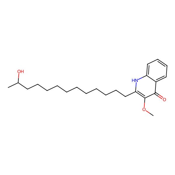 2D Structure of 2-[(12S)-12-hydroxytridecyl]-3-methoxy-1H-quinolin-4-one