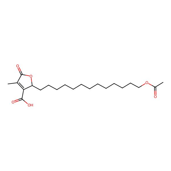 2D Structure of 2-(13-acetyloxytridecyl)-4-methyl-5-oxo-2H-furan-3-carboxylic acid