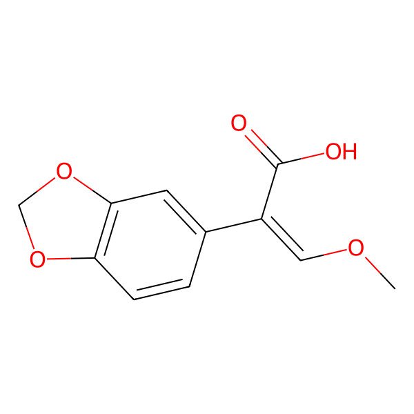 2D Structure of 2-(1,3-Benzodioxol-5-yl)-3-methoxyprop-2-enoic acid