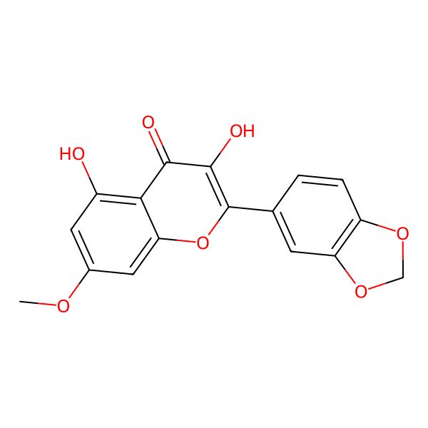 2D Structure of 2-(1,3-Benzodioxol-5-yl)-3,5-dihydroxy-7-methoxychromen-4-one