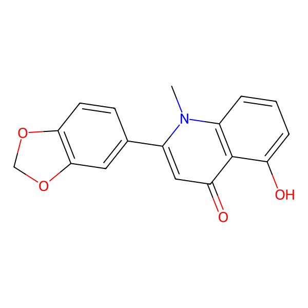 2D Structure of 2-(1,3-Benzodioxol-5-yl)-5-hydroxy-1-methylquinolin-4-one