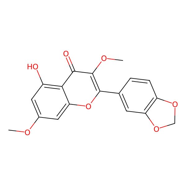 2D Structure of 2-(1,3-Benzodioxol-5-yl)-5-hydroxy-3,7-dimethoxy-4H-chromen-4-one