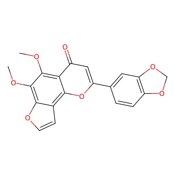 2D Structure of 2-(1,3-Benzodioxol-5-yl)-5,6-dimethoxyfuro[2,3-h]chromen-4-one