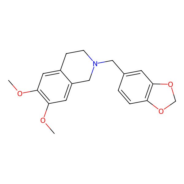 2D Structure of 2-(1,3-benzodioxol-5-ylmethyl)-6,7-dimethoxy-3,4-dihydro-1H-isoquinoline