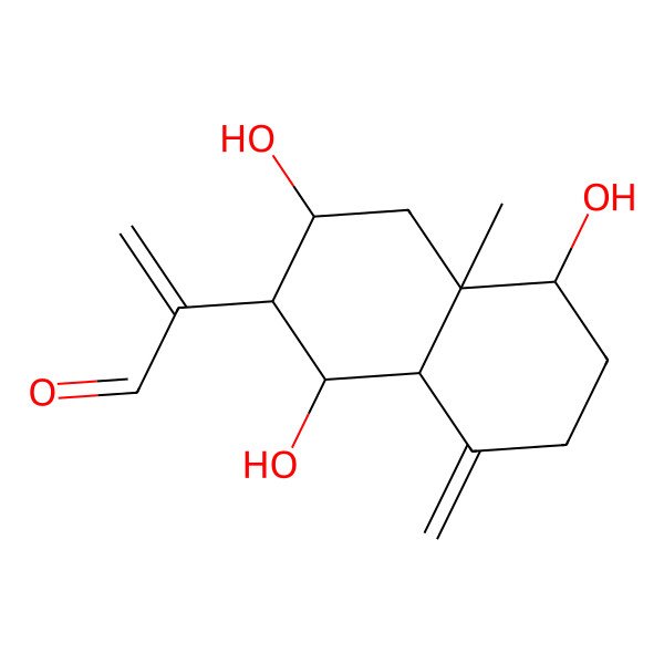 2D Structure of 2-(1,3,5-Trihydroxy-4a-methyl-8-methylidene-1,2,3,4,5,6,7,8a-octahydronaphthalen-2-yl)prop-2-enal