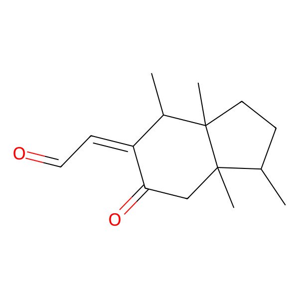 2D Structure of 2-(1,3a,4,7a-tetramethyl-6-oxo-2,3,4,7-tetrahydro-1H-inden-5-ylidene)acetaldehyde