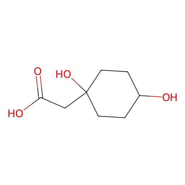 2D Structure of 2-(1,4-Dihydroxycyclohexyl)acetic acid 2D Structure of 2-(1,4-Dihydroxycyclohexyl)acetic acid