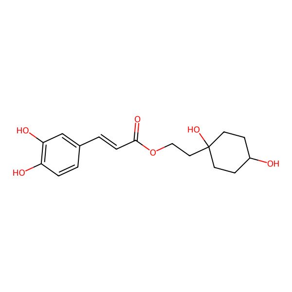 2D Structure of 2-(1,4-Dihydroxycyclohexyl)ethyl 3-(3,4-dihydroxyphenyl)prop-2-enoate