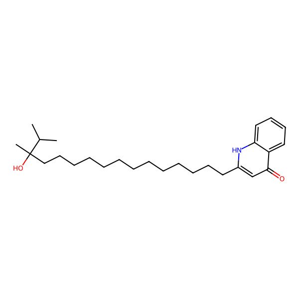2D Structure of 2-(14-Hydroxy-14,15-dimethylhexadecyl)quinoline-4(1H)-one 2D Structure of 2-(14-Hydroxy-14,15-dimethylhexadecyl)quinoline-4(1H)-one