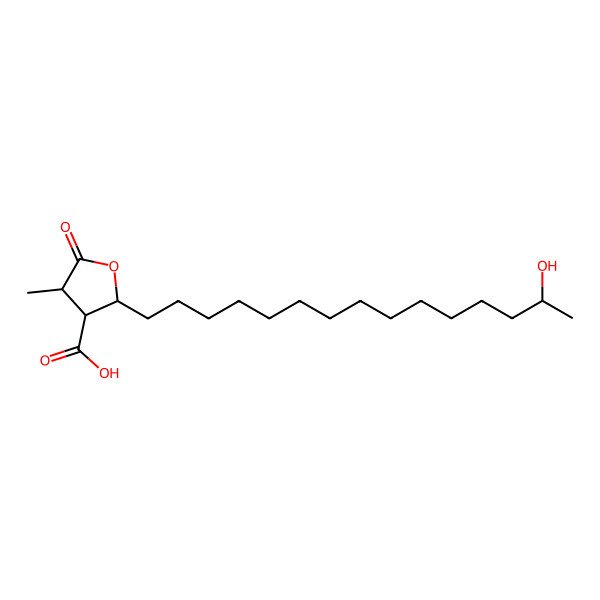 2D Structure of 2-(14-Hydroxypentadecyl)-4-methyl-5-oxooxolane-3-carboxylic acid