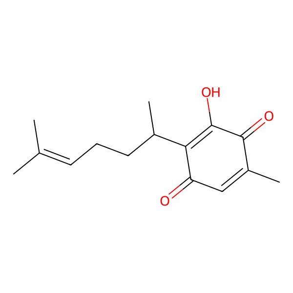 2D Structure of 2-(1,5-Dimethyl-4-hexenyl)-3-hydroxy-5-methylbenzo-1,4-quinone