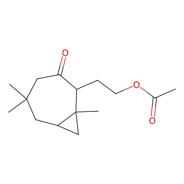 2D Structure of 2-(1,5,5-Trimethyl-3-oxo-2-bicyclo[5.1.0]octanyl)ethyl acetate