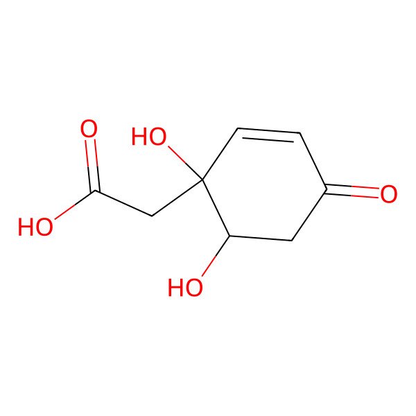 2D Structure of 2-(1,6-Dihydroxy-4-oxocyclohex-2-en-1-yl)acetic acid 2D Structure of 2-(1,6-Dihydroxy-4-oxocyclohex-2-en-1-yl)acetic acid
